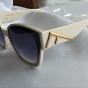 Elegant Fendi Cream Sunglasses